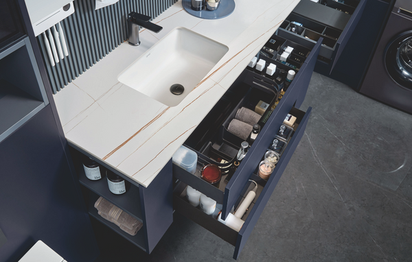 What is the best countertop solution for my bathroom vanity cabinet?