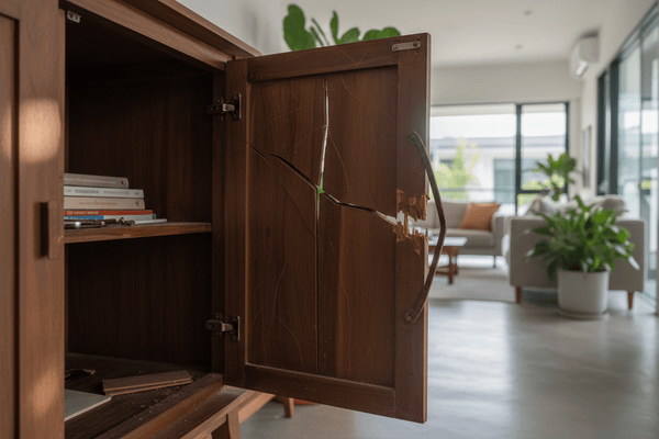 Broken cabinet cheap craftsmanship in Singapore landed house 