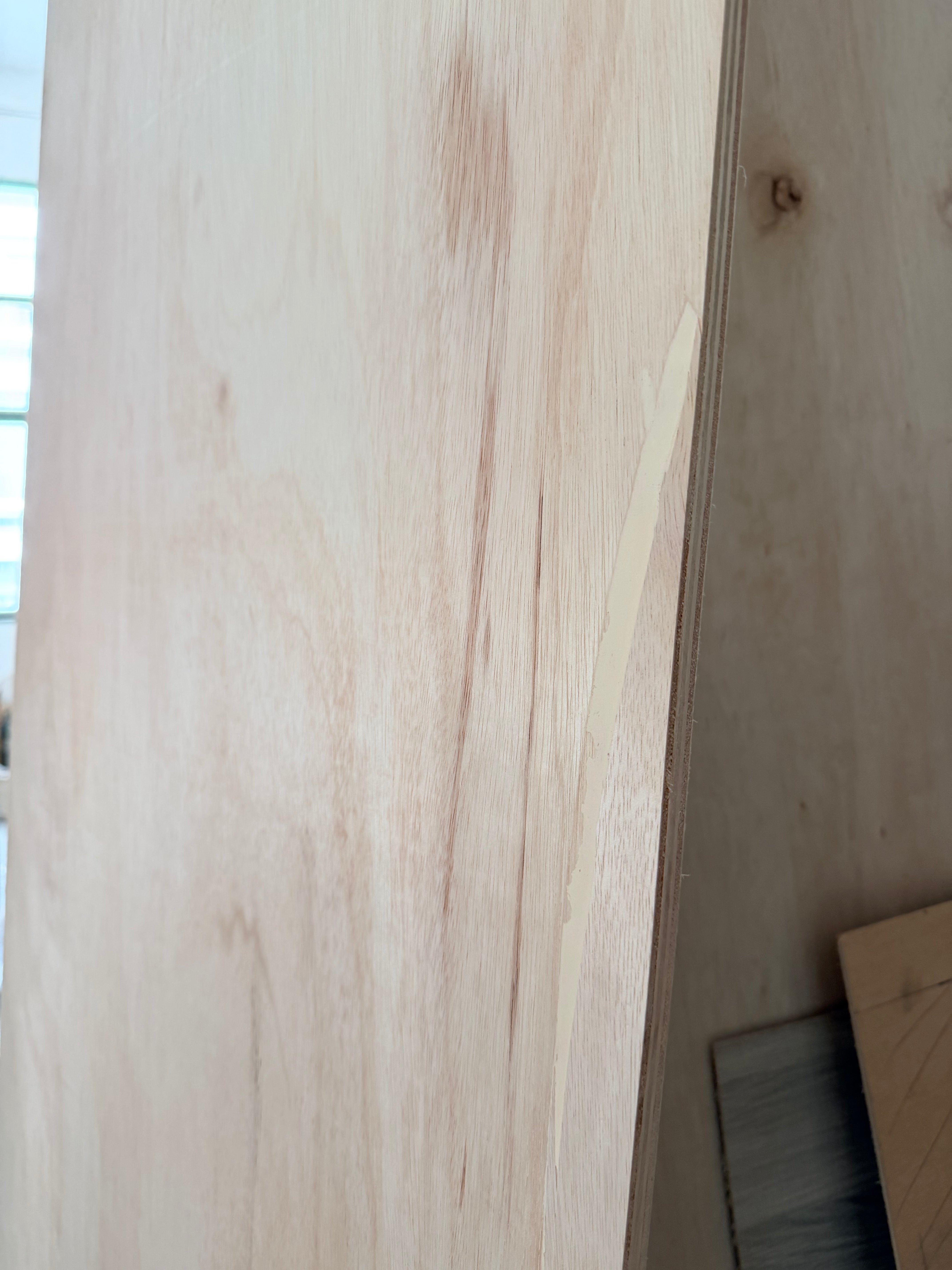 Close-up of a 18mm bb/cc furniture grade solid plywood plank
