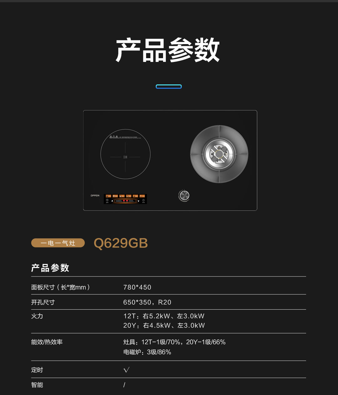 Oppein Hybrid Hob (2-Burner)