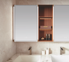 Bathroom with a modern mirror cabinet and sink. Oppolia Yunqi chinese series for singapore carpentry