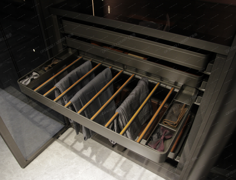 Pants Rack in Metallic Grey Aluminum