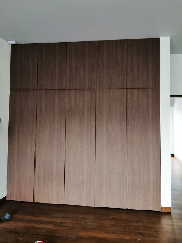Wardrobe Wood Modern Design Recessed Handle Singapore Landed House Custom-Made HomeShake
