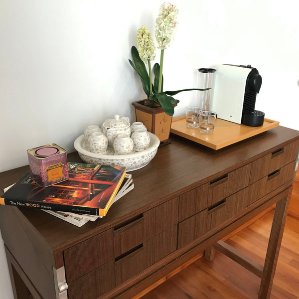 Solid Wood Console Coffee Corner Secretary with Drawers by HomeShake Singapore