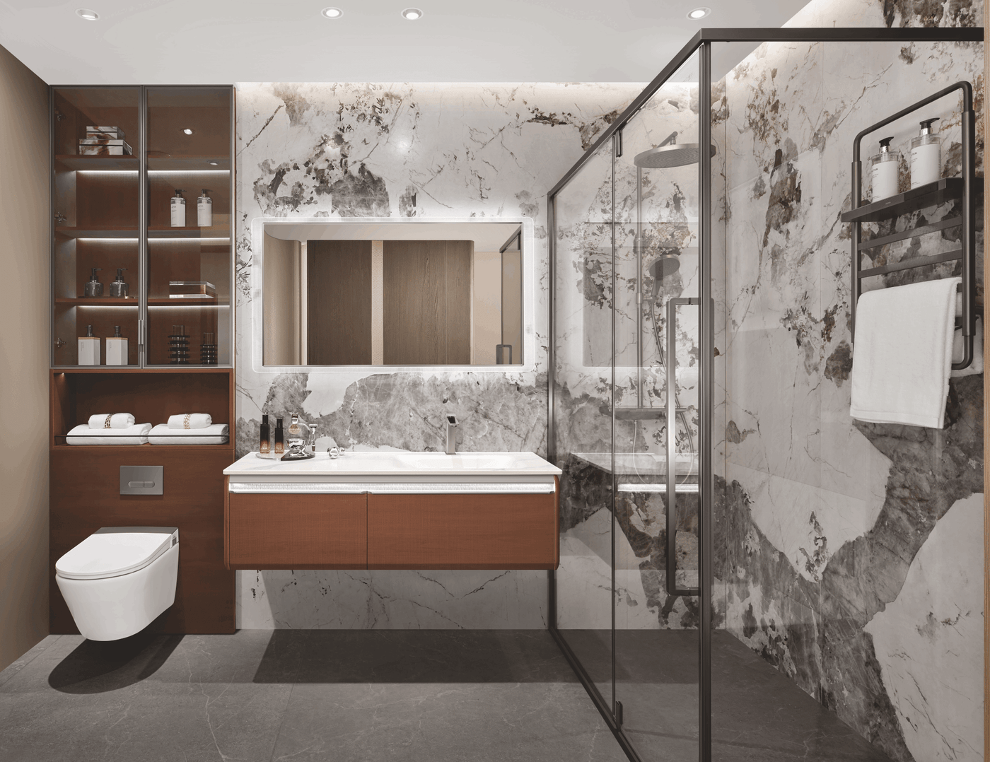 singapore oppolia vanity set mirror cabinet integrated sink using gas water heater