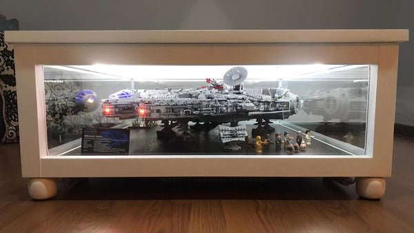 Star Wars Millenium Falcon Display Coffee Table Glass Panels Lights