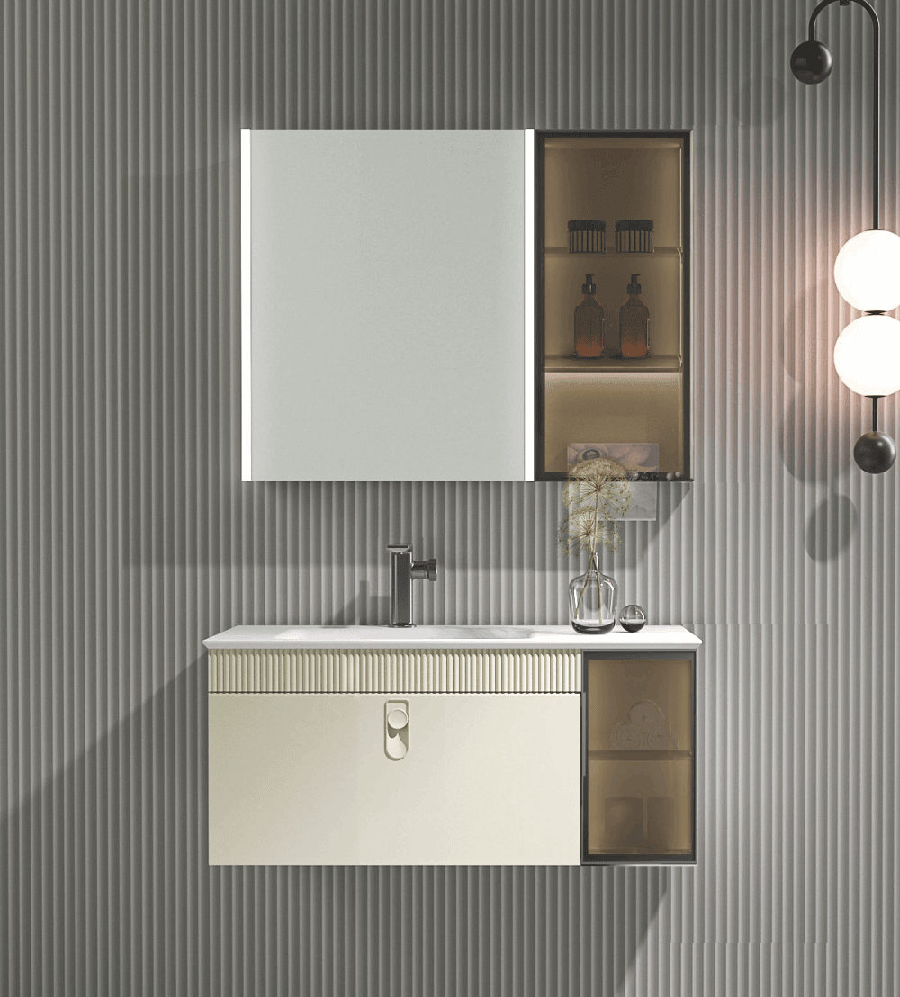 Fontainebleau Bathroom Vanity Set 120 cm Sintered Stone Integrated Basin HomeShake Oppolia Singapore Renovation Contractor ID