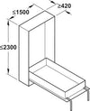 HÄFELE Murphy Bed with HÄFELE Foldaway End Mount Fitting