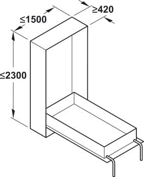 HÄFELE Murphy Bed with HÄFELE Foldaway End Mount Fitting