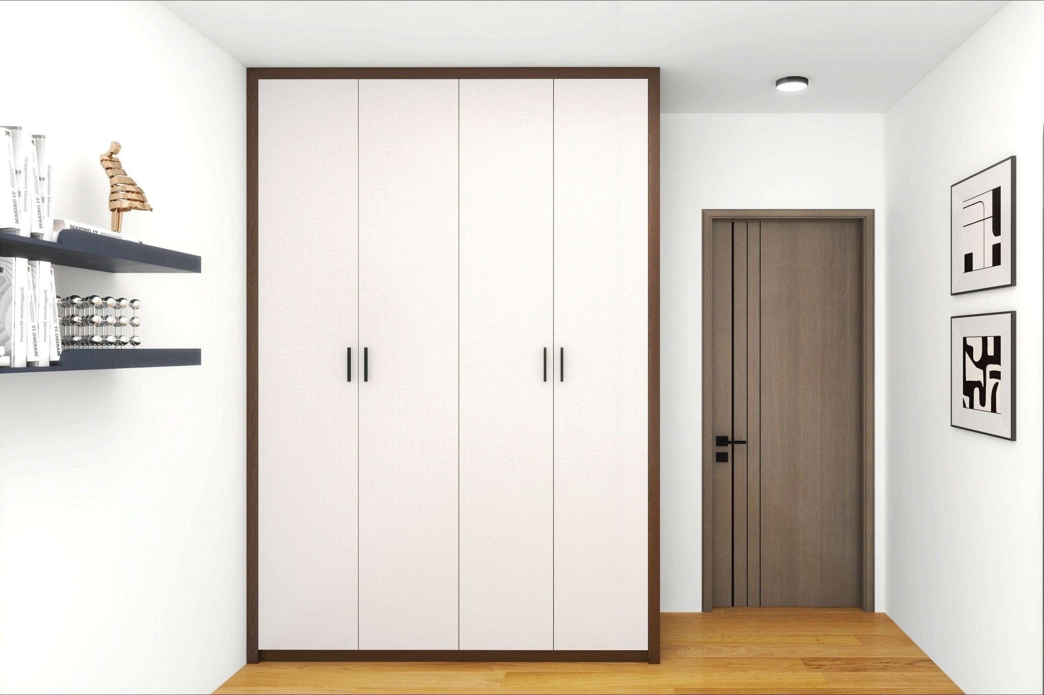 HDB 4-Door Wardrobe Formaldehyde-Free Low Emissions Casement Door Direct Carpentry HomeShake Oppolia Singapore beige cream