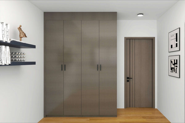 HDB 4-Door Wardrobe Formaldehyde-Free Low Emissions Casement Door Direct Carpentry HomeShake Oppolia Singapore Grey Laminate