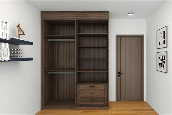 HDB 4-Door Wardrobe Formaldehyde-Free Low Emissions Casement Door Direct Carpentry HomeShake Oppolia Singapore internal dark
