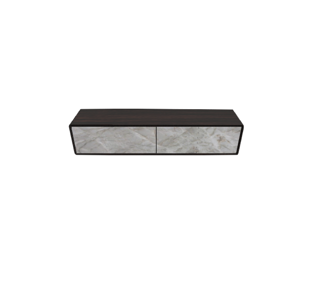 HomeShake custom-shape-diver Balmoral TV Console in Ebony & Marble