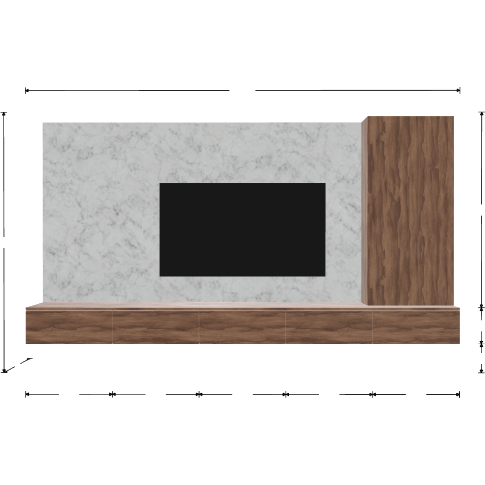 HomeShake custom-shape-diver TV Console & Feature Wall