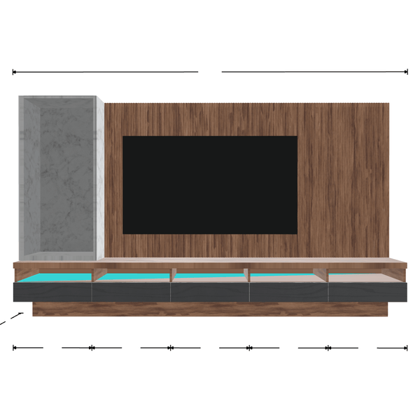 HomeShake custom-shape-diver TV Console & Feature Wall