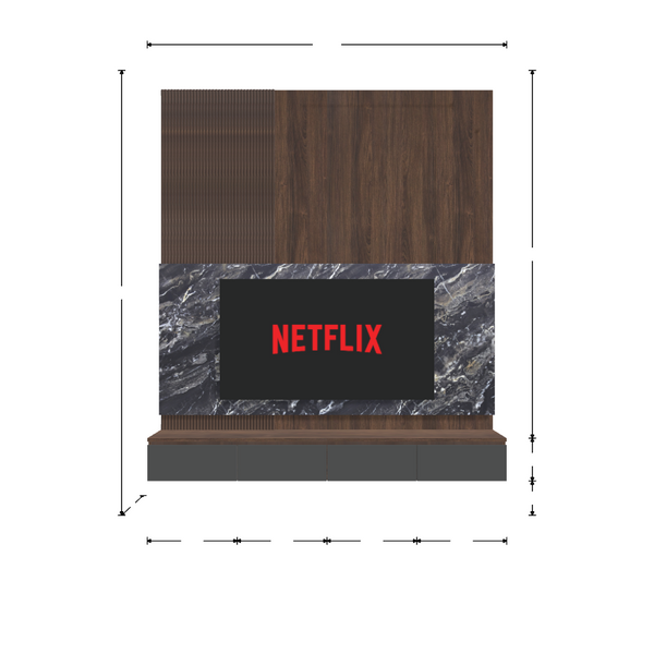 HomeShake custom-shape-diver TV Console & Feature Wall (Elegant)