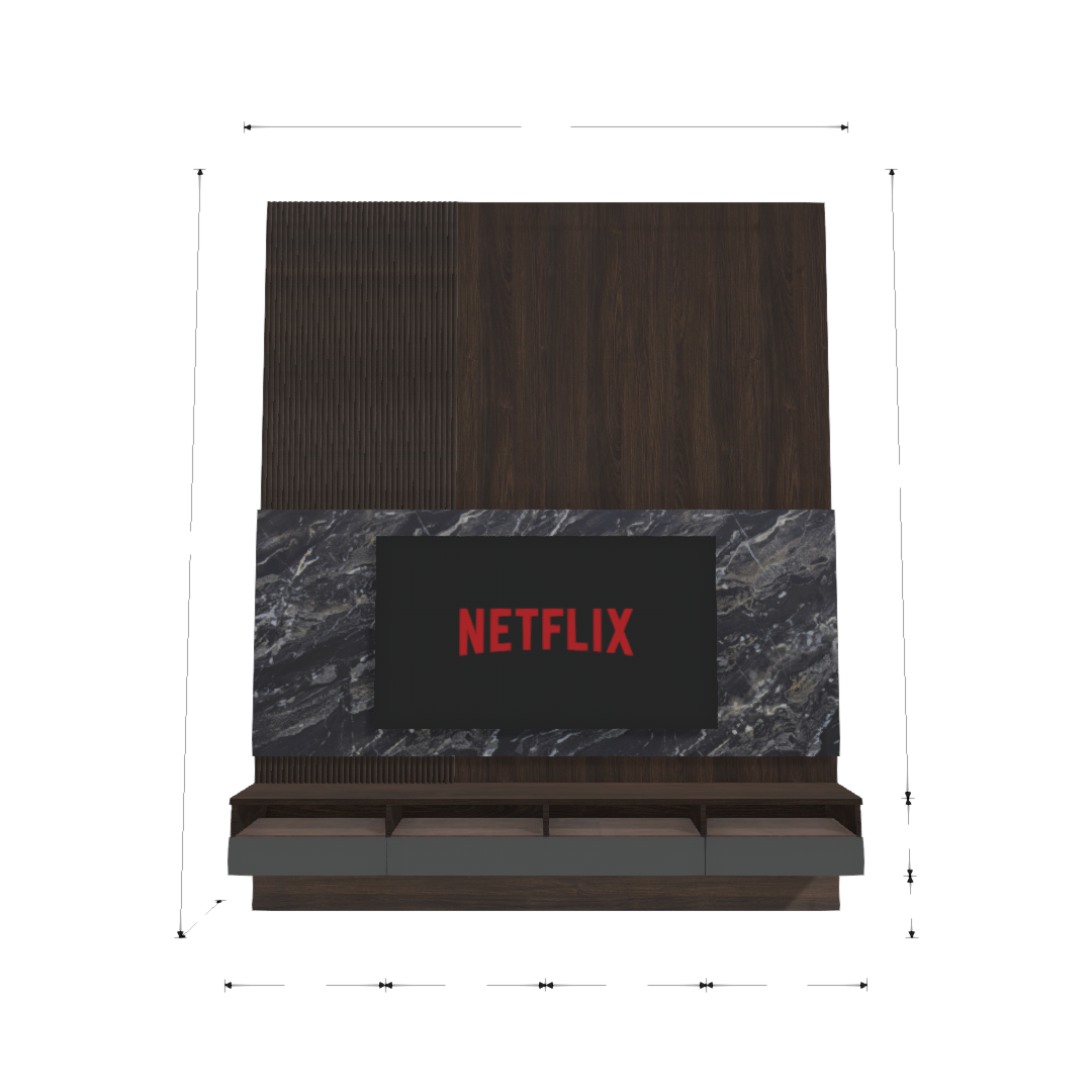 TV Console & Feature Wall (Elegant)