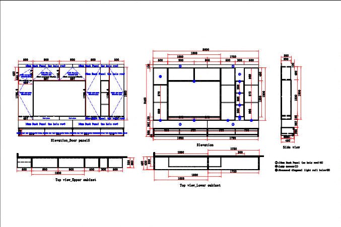 Technical Drawings Shop Drawings Puff Series TV Cabinet Console & Feature Wall HomeShake Oppolia Singapore ID Carpenter