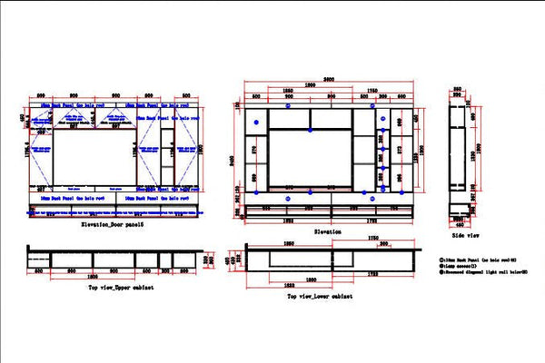 Technical Drawings Shop Drawings Puff Series TV Cabinet Console & Feature Wall HomeShake Oppolia Singapore ID Carpenter