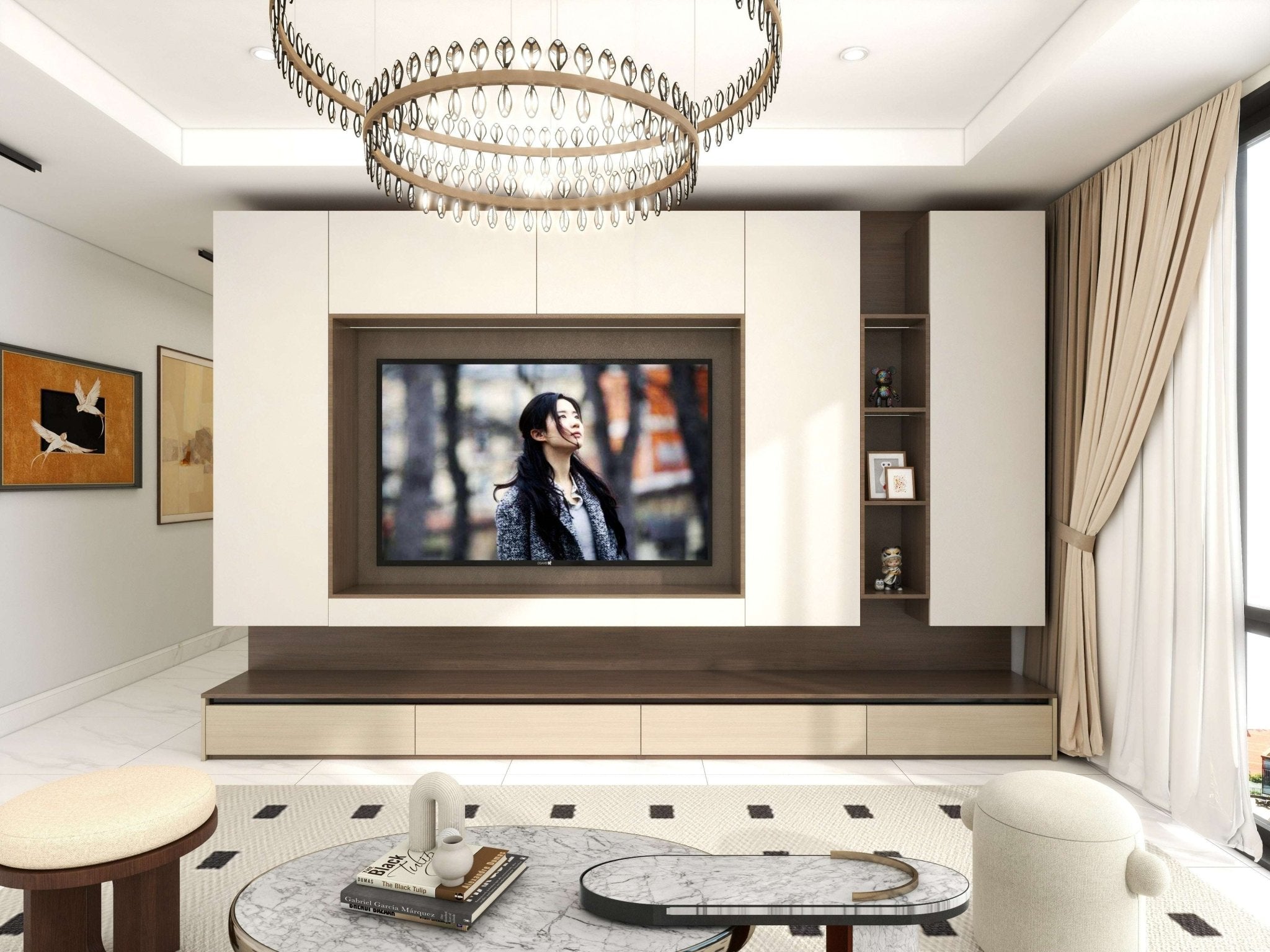 Puff Series TV Cabinet, Console & Feature Wall HomeShake Oppolia Singapore Renovation Contractor Interior Designer Carpenter