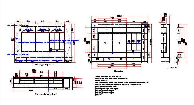 TV console cabinet feature wall oppolia renaut series by homeshake stone countertop technical drawings construction drawings