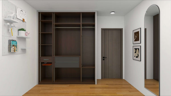 Signature 4-Door Wardrobe with Aluminum Glass Doors (Renaut Series)Wardrobe HomeShake Oppolia Singapore Renovation Contractor Interior Designer Carpenter