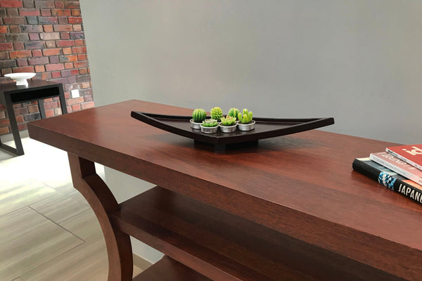 red wood sideboard in singapore landed house brick wall bukit timah custom-made furniture