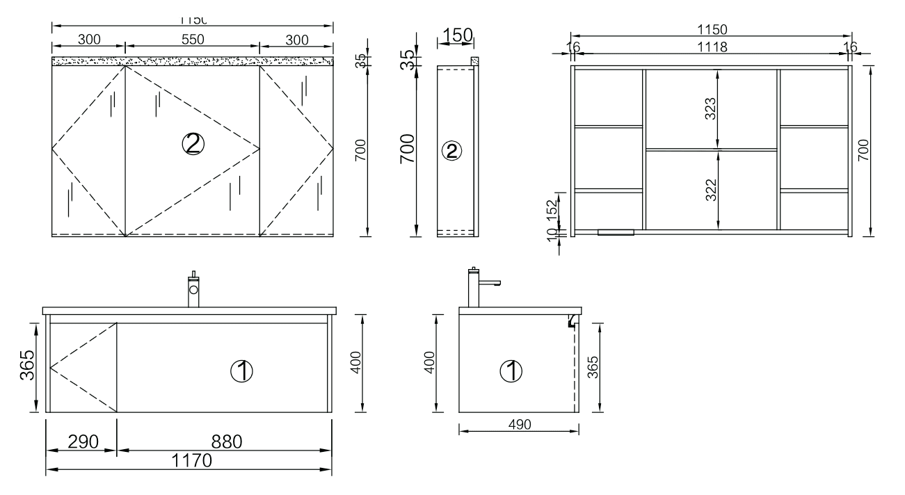 Torino Vanity SetBathroom145 cmCeramic Integrated Basin HomeShake Oppolia Singapore Renovation Contractor Interior Designer Carpenter