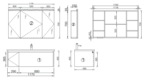 Torino Vanity SetBathroom145 cmCeramic Integrated Basin HomeShake Oppolia Singapore Renovation Contractor Interior Designer Carpenter