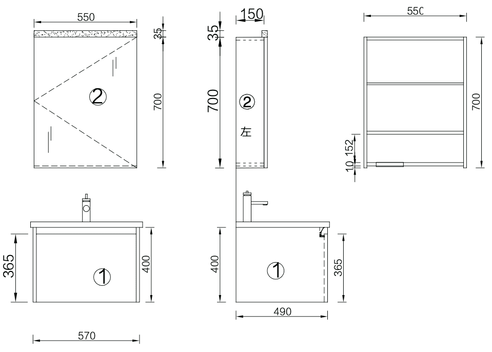 Torino Vanity SetBathroom145 cmCeramic Integrated Basin HomeShake Oppolia Singapore Renovation Contractor Interior Designer Carpenter