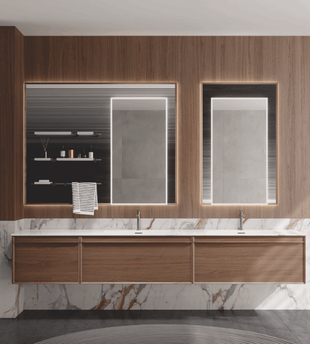 Yafu Bathroom Vanity Set 100 cmSintered Stone & Undermount Basin HomeShake Oppolia Singapore Renovation Contractor Carpenter