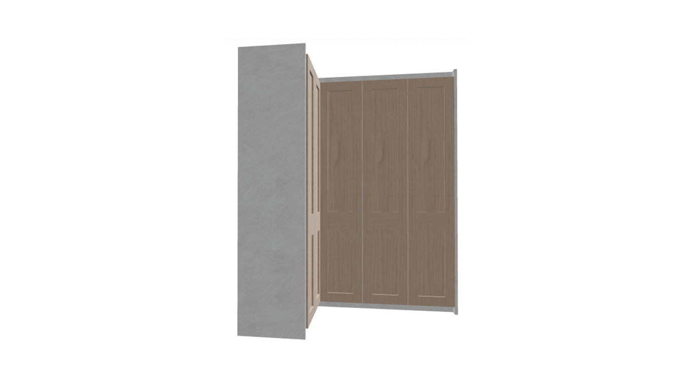 HomeShake Armoires & Wardrobes L-Shape Swing Wardrobe in Shaker Doors with Laminate Finish